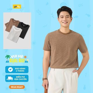 Áo phông T-Shirt nam YODY form regular họa tiết kẻ MCTS25S391