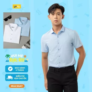 Áo sơ mi nam ngắn tay YODY vải lụa nến cao cấp khô thoáng dáng slim fit MOSH25A167 MOSS25A016