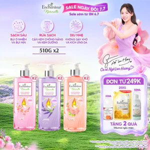 Combo 2 Sữa tắm dưỡng da thiên nhiên Pháp Enchanteur Naturelle hương hoa Lavender/Iris/Rose da thơm mịn sức sống 510g
