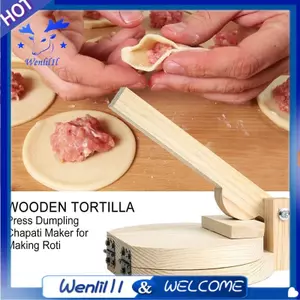 Gỗ Tortilla Báo Chí Bánh Bao Da Máy Bấm Chapati Roti Taco Máy Làm Ngô Dụng Cụ Bấm Nhà Bếp Tiện Ích Phụ Kiện