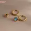 HFSHY Vàng PVD Mạ Tarnish Tròn Miễn Phí Zircon Thả Bông Tai Thép Không Gỉ Chống Thấm Nước Dainty Trang Sức Cho Nữ Trang Phục Hàng Ngày VN