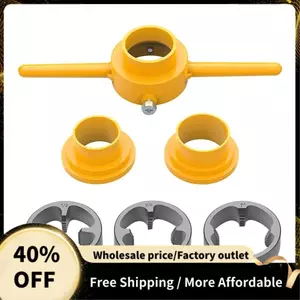 6 Cái PVC Thread Maker Tool Pipe Threader Plumbing Tool Kit Pipe Round Die Set với 3 khuôn 1 / 2 In, 3 / 4in và 1in NPT Die Set