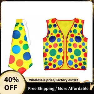 2 Gói Trang Phục Chú Hề Bộ Chú Hề Tóc Giả Mũi Áo Cho Cổ Vũ Halloween Cosplay Tiệc Lễ Hội Trang Phục Hóa Trang