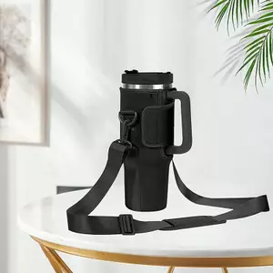 < beartwo > Túi đựng bình nước 40oz Dây đeo vai có thể điều chỉnh Cốc đựng chai màu trơn để đi bộ đường dài ngoài trời Mới