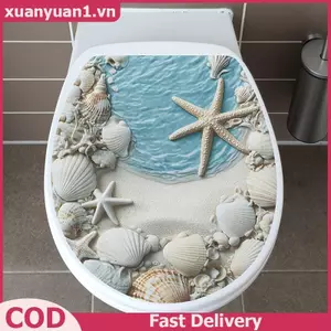 XUAN Blue Shell Sao Biển Nhà Vệ Sinh Stier Sáng Tạo Phòng Tắm Stier Chống Thấm Nước Có Thể Tái Sử Dụng PVC Stier Cho Trang Trí Phòng Tắm VN