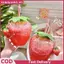 XUAN 500ml Bình Nước ép trái cây hình dâu tây Thiết kế dễ thương và độc đáo Giảm thiểu sự tràn, Hoàn hảo khi đang di chuyển VN