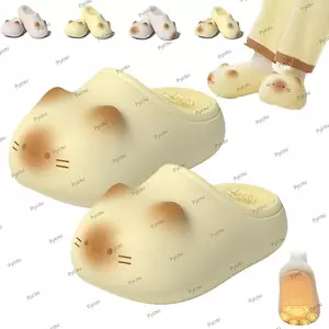 Dép Mèo PYCOU, Mũi Đóng Chống Thấm Nước Kitty Mules, Đóng Lưng Ấm Đáy Mèo Dép Ngoài Trời Trong Nhà