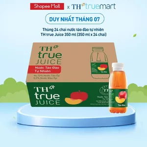 Thùng 24 chai nước trái cây TH true JUICE táo đào tự nhiên 350 ml (350 ml x 24)