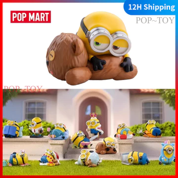 POPMART Minions Lazy every day Series Blind Box Cute Figures pop mart blind box figures gift đồ chơi búp bê quà tặng
