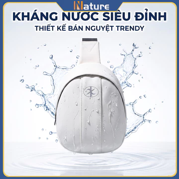 Women's Korean-Style Crossbody Bag – Water-Resistant, White