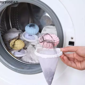 Bộ lọc máy giặt BEYONDAY, Máy bắt tóc lông thú Túi lọc bóng giặt gia dụng, Nâng cấp Dụng cụ làm sạch sản phẩm sạch có thể tái sử dụng Túi lưới lọc cho gia đình & sinh hoạt