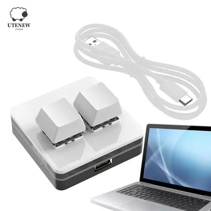 Bàn phím dán sao chép UTENEW, Công tắc đỏ Acrylic Bàn phím mini 2 tùy chỉnh, Phụ kiện bàn phím Giao diện phím cơ Type-c Mini 2 phím Bàn phím mini PC