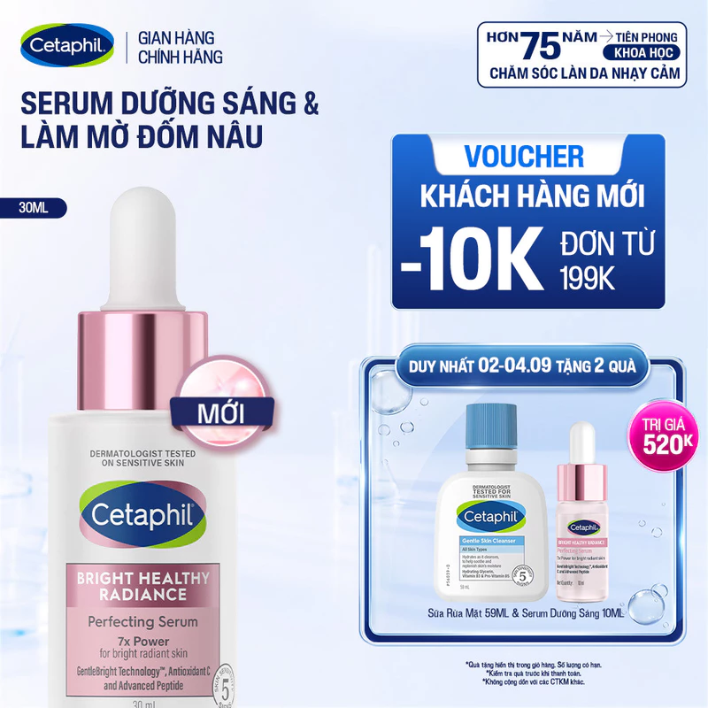 Serum dưỡng sáng da và làm mờ đốm nâu Cetaphil Bright Healthy Radiance Perfecting Serum 30ml — ảnh 1