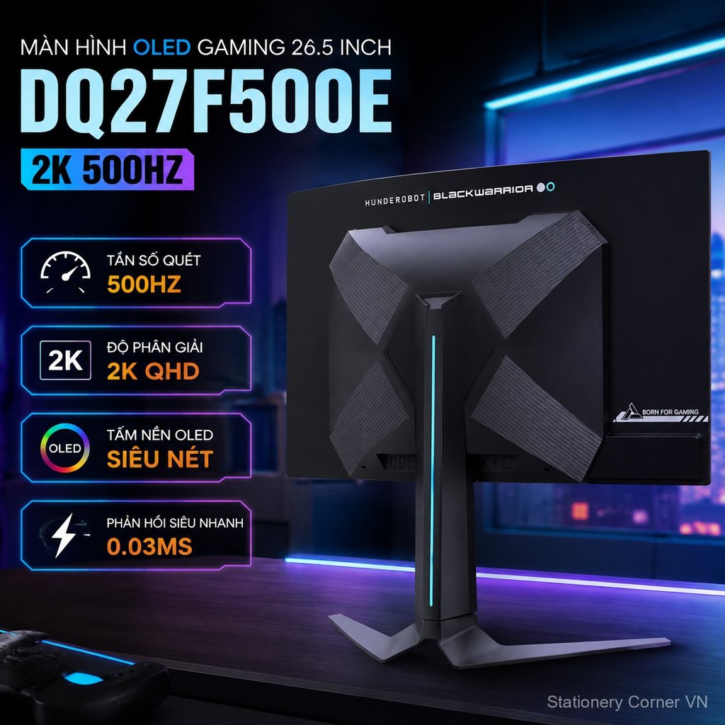 Màn hình OLED 26.5 inch 2K 500Hz gaming DQ27F500E cho PC độ