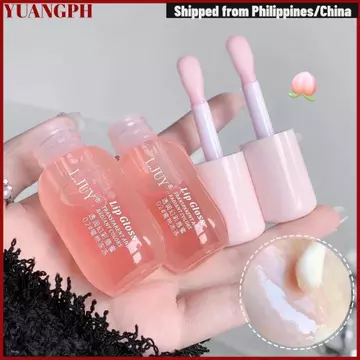 YUANGPH Fruit Crystal Jelly Lip Oil, Hydrating Transparent Glass Lip Gloss Lip Makeup Cosmetics Lips Care Lip Lip Gloss