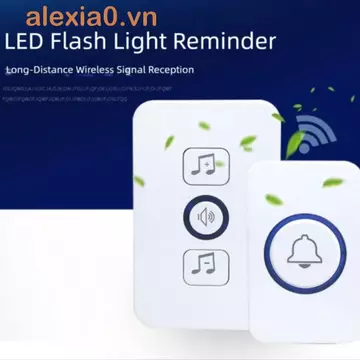 Chuông cửa không dây ALEXIA, Chuông cửa thông minh 5 âm lượng chống nước, Đèn LED tầm xa 60 chuông 300M Chuông cửa chào mừng văn phòng