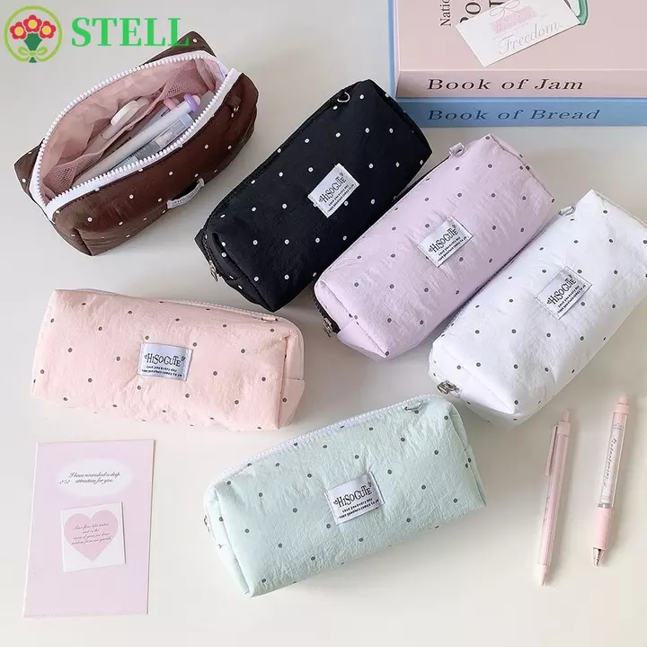 Túi đựng bút phong cách Hàn Quốc STELL, Túi đựng bút chì Hộp đựng bút chì chấm Y2k dung tích lớn, Hộp đựng mỹ phẩm trang điểm Túi đựng văn phòng phẩm đơn giản đa chức năng Văn phòng phẩm bằng vải Túi 