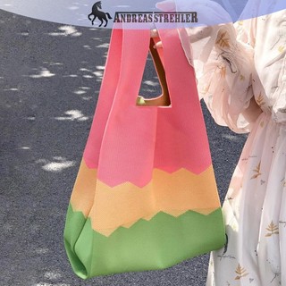 Onetimingfine Thời Trang Handmade Đan Túi Xách Nữ Thắt Lưng Cổ Tay Hàn Quốc Túi Tote Thường Ngày Có Thể Tái Sử Dụng Túi Mua Sắm VN