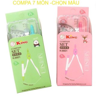 Bộ Eke Compa Hộp Nhựa Đầy Đủ Chi Tiết Cao Cấp