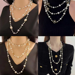 Vòng cổ nhiều lớp ngọc trai, phong cách nhẹ nhàng sang trọng