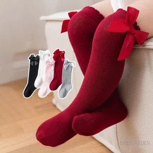 1-5 tuổi Tất cao đến đầu gối cho bé gái có nơ trang trí cho mùa thu đông