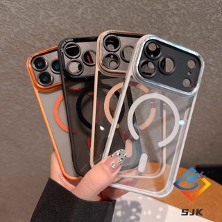 Ốp điện thoại từ tính màu cam vũ trụ 17 mới cho IPhone 17 Pro Max 17Air 12 13 14 15 16 Pro Max Vỏ trong suốt Vỏ chống sốc