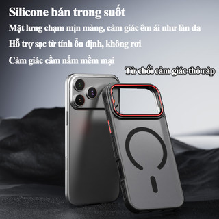 Ốp lưng iPhone cao cấp chống trượt tay chống bám vân tay hỗ trợ sạc từ tính cho iPhone 17 Air 16 15 14 13 Pro Max