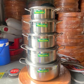 BỘ 5 Nồi Inox Cao Cấp 16-18-20-22-24cm – Loại Dày, Không Gỉ Sét
