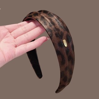 Băng Đô Quấn Rộng Phong Cách Hàn Quốc, Họa Tiết Da Báo, Phù Hợp Mặc Với Dây Buộc Tóc Và Mũ Trùm Đầu