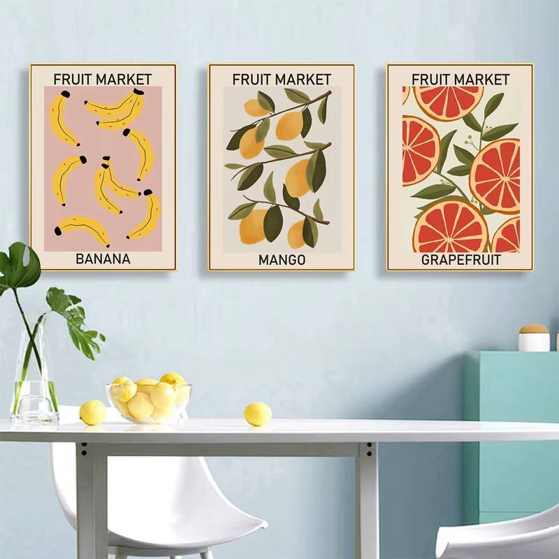 Dâu chanh thẻ cocktail uống vải canvas vẽ tranh nghệ thuật treo tường thẩm mỹ áp phích và in hình quán bar nhà bếp trang trí phòng khách