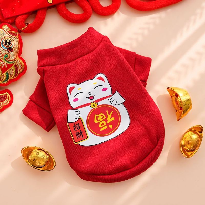 Quần Áo Thú Cưng Năm Mới Lễ Hội Ấm Áo Sư Tử Khiêu Vũ Teddy Bichon Corgi Nhỏ Vừa Chó Mèo Chó Quần Áo