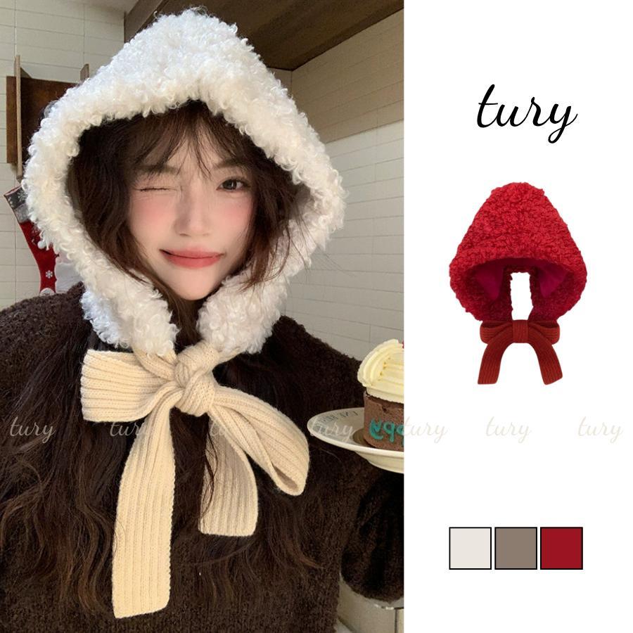 Nón Len Unisex nam Nữ - Tury -  Mũ Len Lông Cừu Dây Nhung Chùm Tai Siêu Ấm Áp Dễ Thương - NL086
