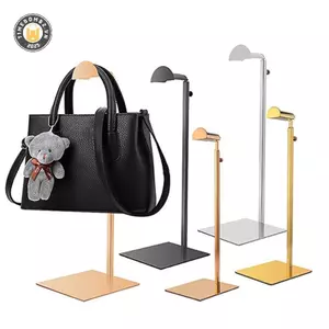 {TB & Bag} Túi vàng / bạc được đánh bóng có thể điều chỉnh Giá đựng túi xách Kệ trưng bày Túi xách Ví đựng đồ đứng.