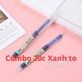 Combo 10 Bút Bi Mực Gel Dung Tích Lớn Basic Bút Bi Nước Mực Gel Khô Nhanh Ngòi 0.5mm, Mực Đều, Nét Chữ Đẹp