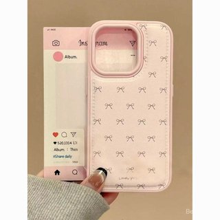 Ốp Điện Thoại Thích Hợp Cho iPhone Phong Cách Hàn Quốc Nơ Trống Túi Khí Thích Hợp Cho iPhone17promax Trắng Hồng 14 15 16 Vỏ Mềm 13p Chống Sốc 1 Vỏ Bảo Vệ Z9S9