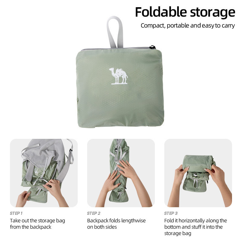 Ba lô chống nước ngoài trời CAMEL CROWN 14L, ba lô có thể gập lại nhẹ