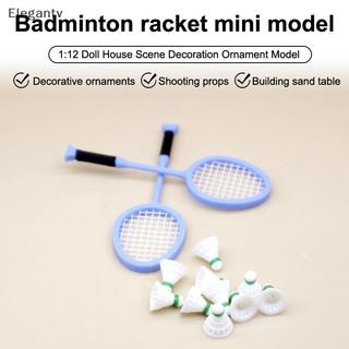 EGN 1 / 12 Nhà Búp Bê Mô Phỏng Vợt Cầu Lông Bộ Búp Bê Thể Thao Cảnh Trang Trí Nhà Búp Bê Giả Vờ Chơi Đồ Chơi N