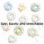PYCOU 7 chiếc Scrunchies in hoa, Dây buộc tóc voan nhẹ bằng vải tuyn, Dây buộc tóc in hoa nhỏ co giãn ngọt ngào Dây buộc tóc Organza Organza trong suốt dành cho nữ Cô gái