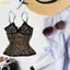 Pealike Phong Cách In Hình Động Vật Không Tay Bustier Nữ Áo Sơ Mi Crop Tank Ngắn