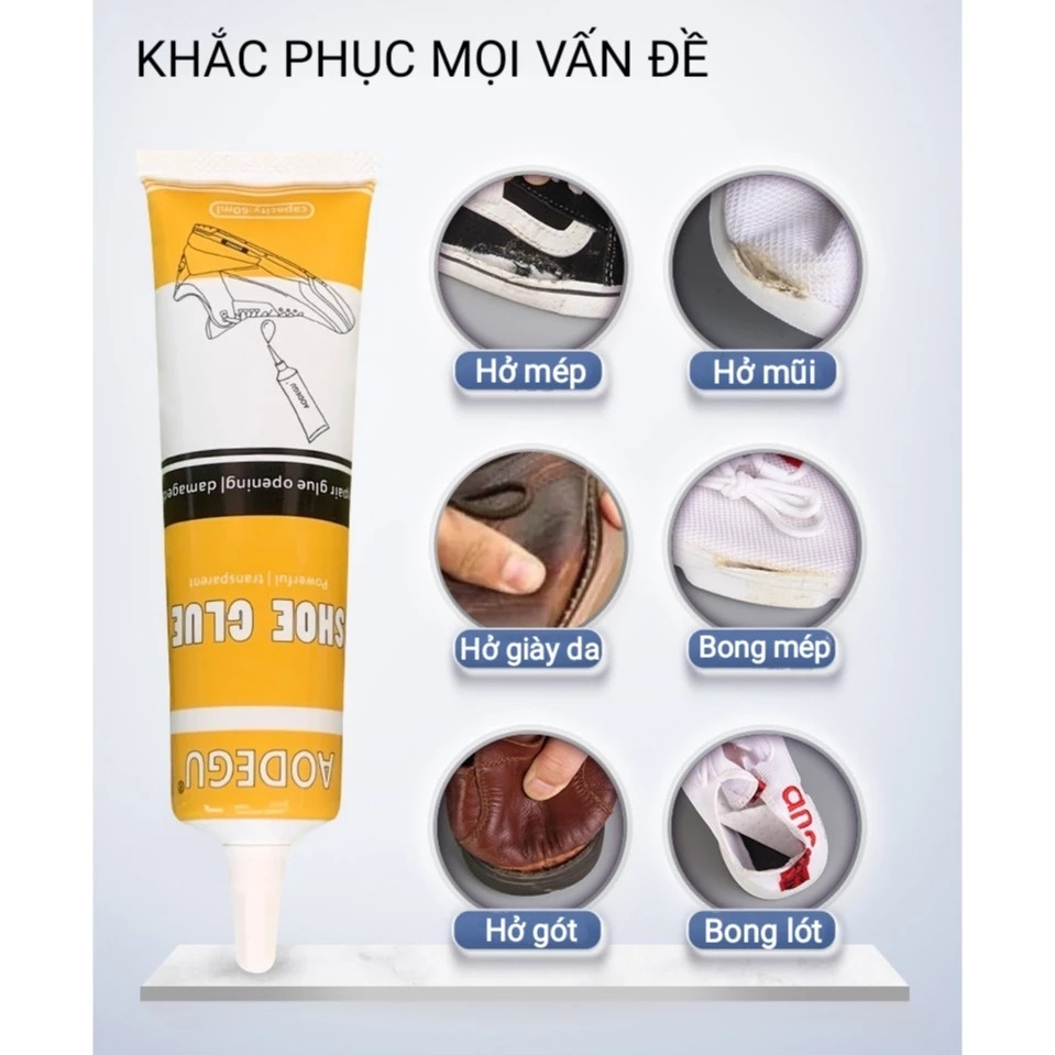 Keo Dán Giày Dép chuyên dụng 60 ml, Keo dán giày thể thao siêu dính dùng nhiệt trong suốt không tổn thương da