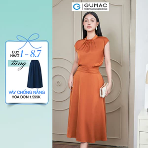 Set lẻ Áo kiểu nữ GUMAC tay liền AE04010 - Chân váy nữ GUMAC nhún eo VE04011