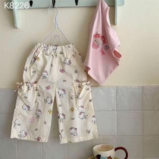 Quần short in hình hoạt hình mùa hè cho bé gái Quần short dáng rộng thường ngày Hàn Quốc Quần năm điểm