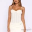 MAPLEPOET-Áo đeo Spaghetti dành cho nữ Corset Cốc có họa tiết hàng đầu Seamed Slim Fit Crop Camisoles cho hàng ngày