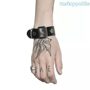 Unstop * Vòng tay kiểu đai Vòng tay đai rộng Vòng tay dây chuyền có thể điều chỉnh bằng hợp kim PU và hợp kim