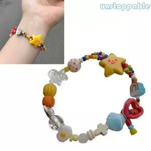 Unstop * Thời Trang Đầy Màu Sắc Ngôi Sao Hạt Vòng Tay Handmade Dây Đàn Hồi Vòng Tay Dễ Thương Dây Đeo Tay Có Thể Xếp Chồng Vòng Tay Mùa Hè Người Do Thái