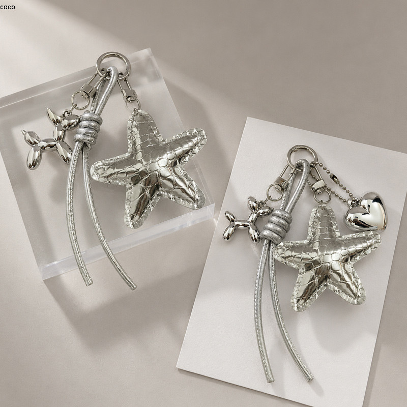 🎗️coco🎗️Charm đeo túi hình ngôi sao xinh chất liệu da cao cấp chống bụi bẩn, chống nước móc khoá treo túi