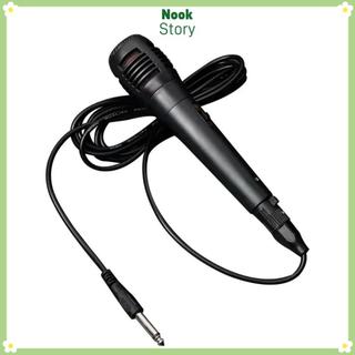 Mic giọng hát NOOKSTORY, Micrô năng động màu đen có dây, Ống giọng nói 3,5 / 6,35mm chuyên nghiệp Ghi âm Karaoke tích hợp