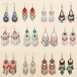 Bohemian Tua Rua Giọt Nước Bông Tai Du Lịch Mùa Hè Phong Cách Kỳ Nghỉ Phong Cách Dân Tộc Mới Phong Cách Trung Hoa Bông Tai Nữ