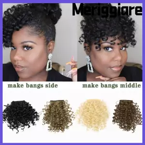 MERIGGIARE Tóc Giả Xoăn Nổ, Tóc Ngắn Afro Chịu Nhiệt, Chất Lượng Hàng Ngày Kẹp Trong Tóc Phần Mở Rộng Tóc Miếng Tóc Nữ