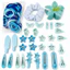 SAIA 80 Bộ Phụ Kiện Tóc, Kẹp Vuốt Hoa Ngọt Ngào Dễ Thương, Dây Buộc Tóc Macaron Scrunchies Sang Trọng Cho Nữ Bé Gái